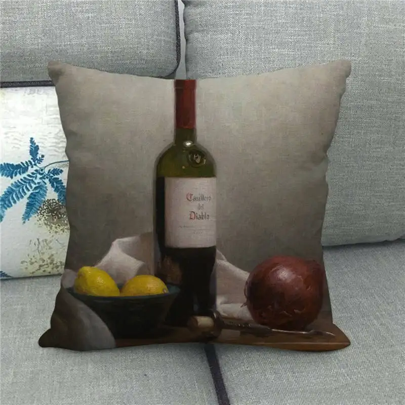 Оптовая продажа наволочка винтажная бутылка красного вина искусственная