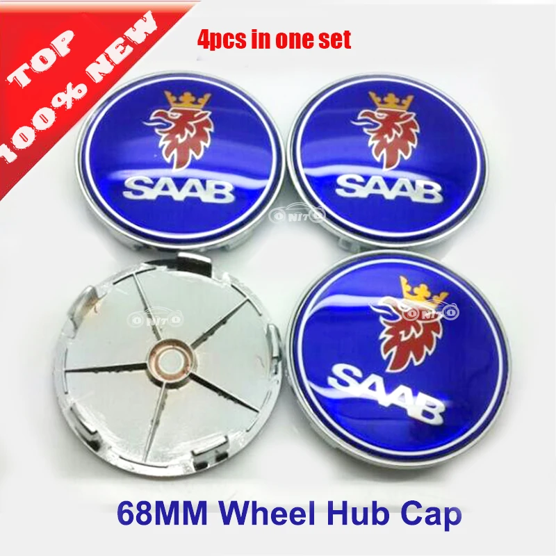 

Free Shipping 4pcs car Wheel Badge Emblem for Saab Auto Wheel Center Cap 68mm Wheel Rims Cover for saab 03-10 9-3 9-5 93 95