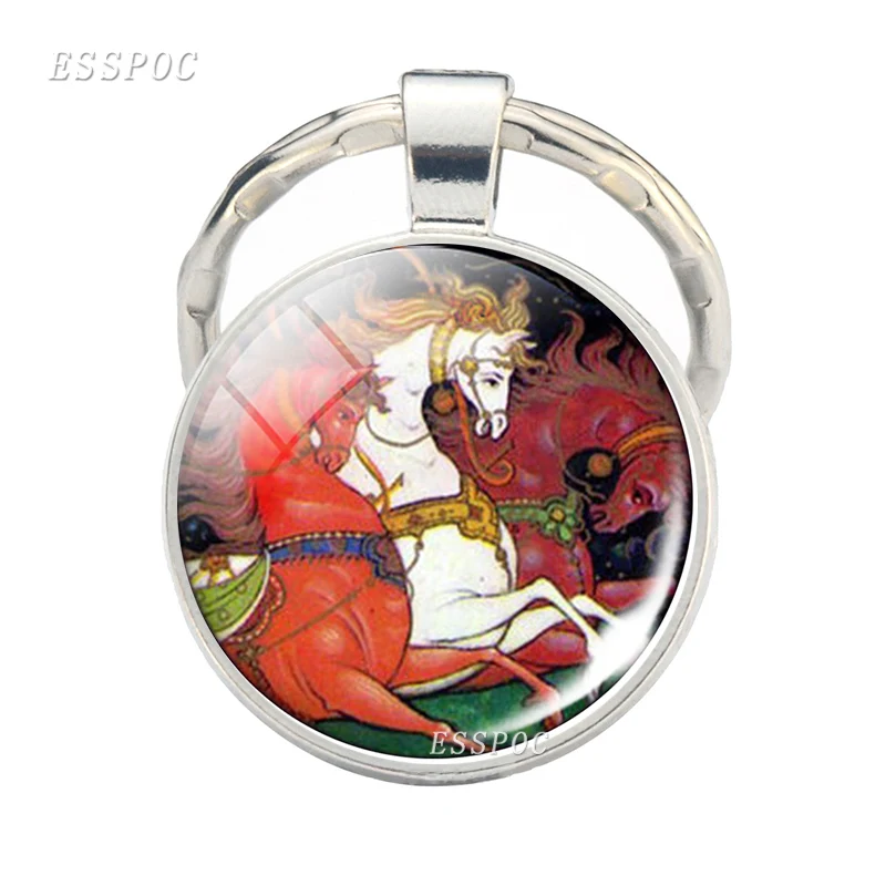 Русский Рождественский брелок для ключей с изображением лошади модные украшения