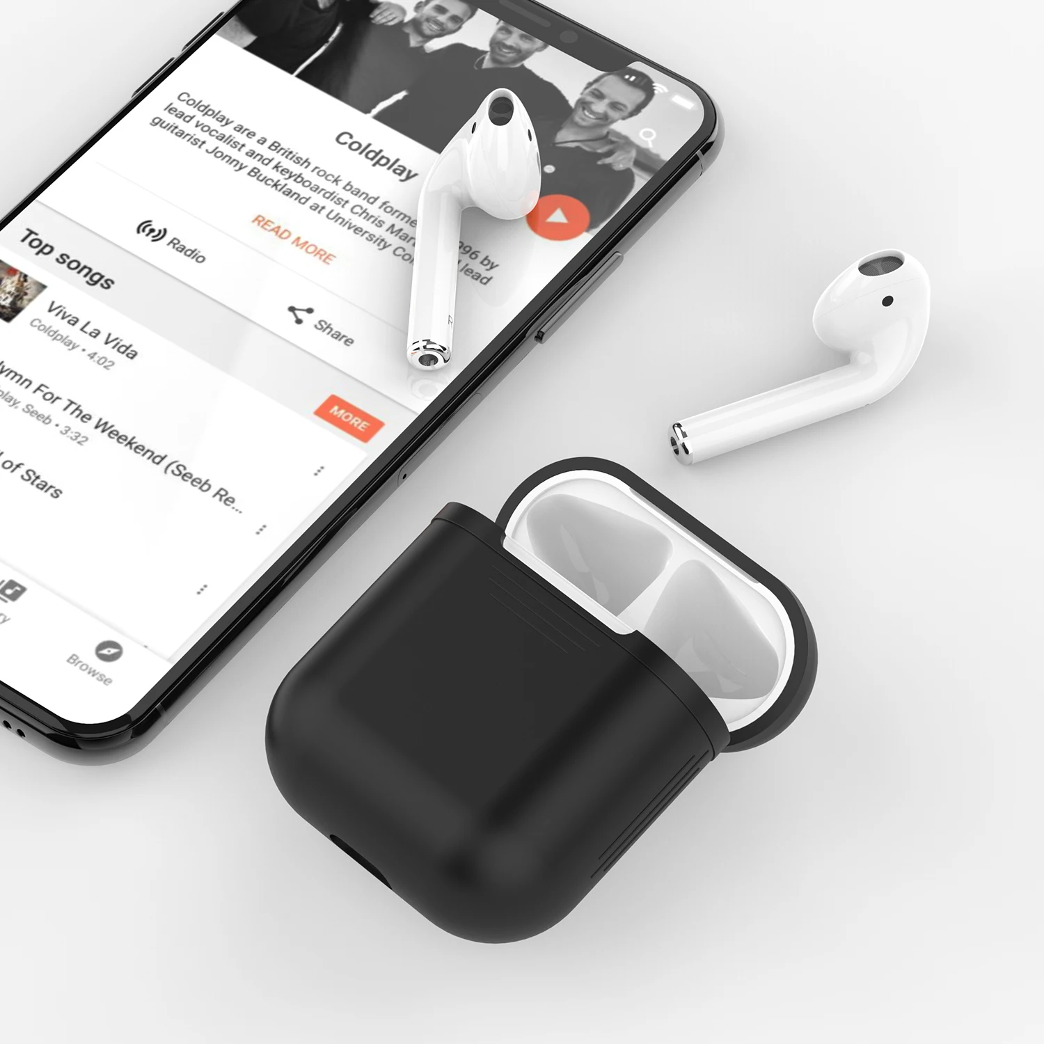 Чехол Lention для наушников AirPods Цветной силиконовый чехол 2 1 беспроводных Bluetooth Airpods
