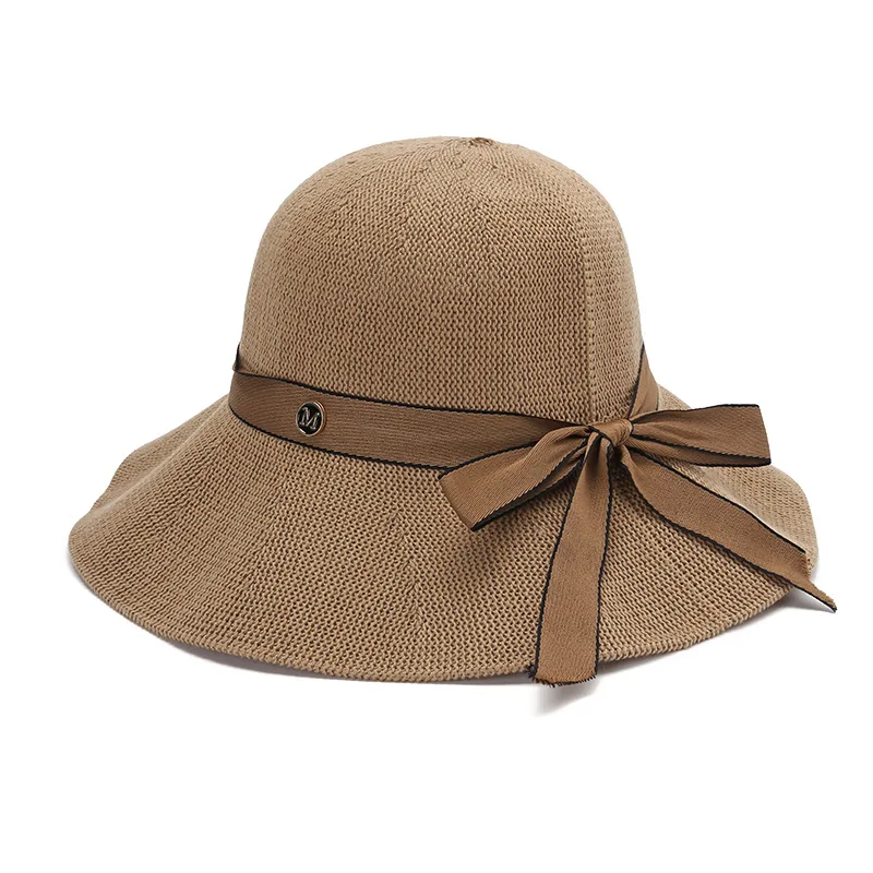 

2021 New Women's Summer Bow Breathable Comfort Small Pepper Sunscreen Beach Hat