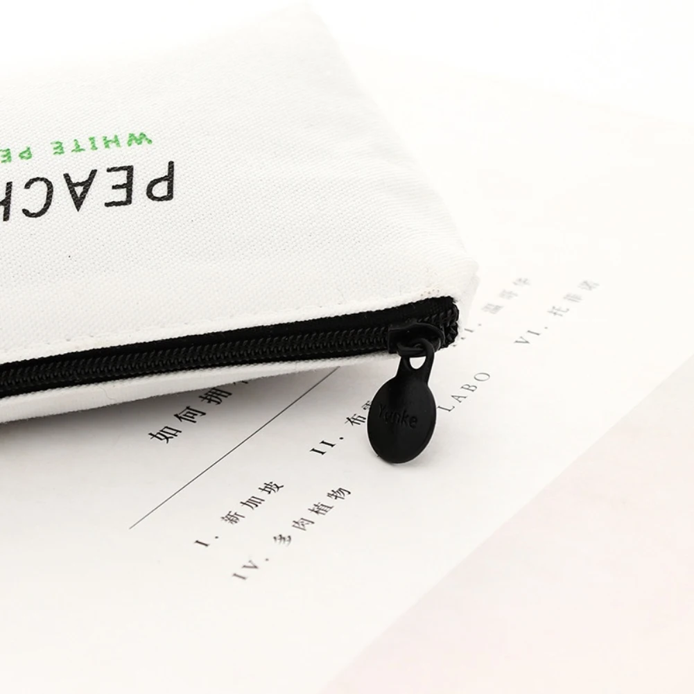 Милый персиковый чехол карандаш холщовая канцелярская сумка на молнии для