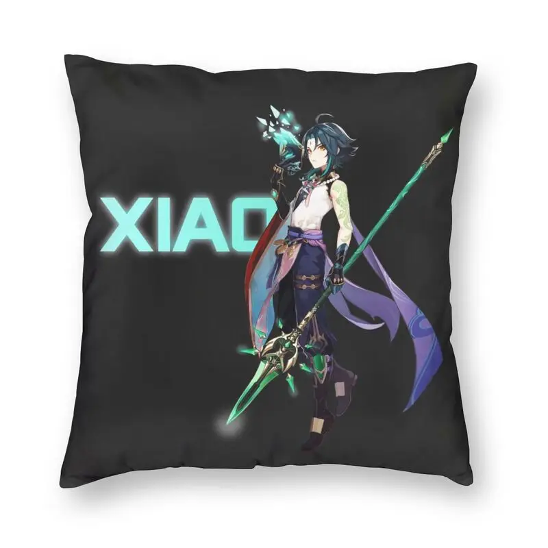 

Genshin Impact Xiao Cushion Covers Sofa Home Decor Anime Game Square Throw Pillow Cover 45x45cm