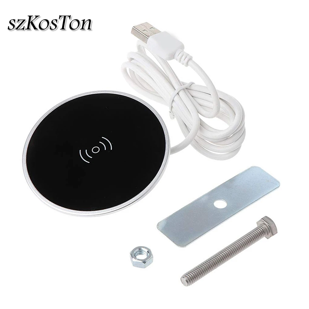 universal embedded wireless charger for iphone 11 x 8 samsung s10 huawei furniture office desktop hidden quick phone charger pad free global shipping