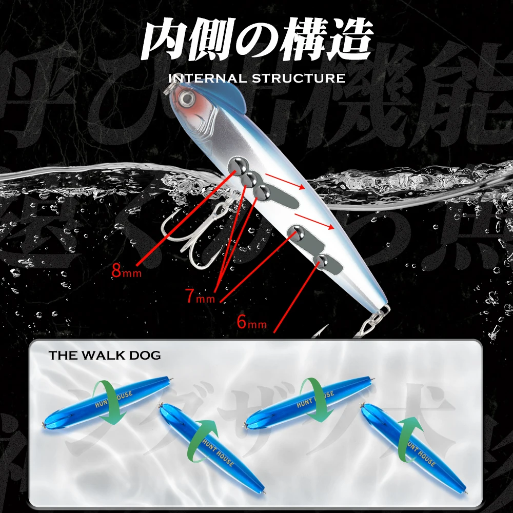 Hunthouse 4pc/plots 90/130mm 14.8/26g Sinking Pencil Fishing Lure Seawater Stickbait Depth 0.2-0.8m S-shaped Hard Fake Bait