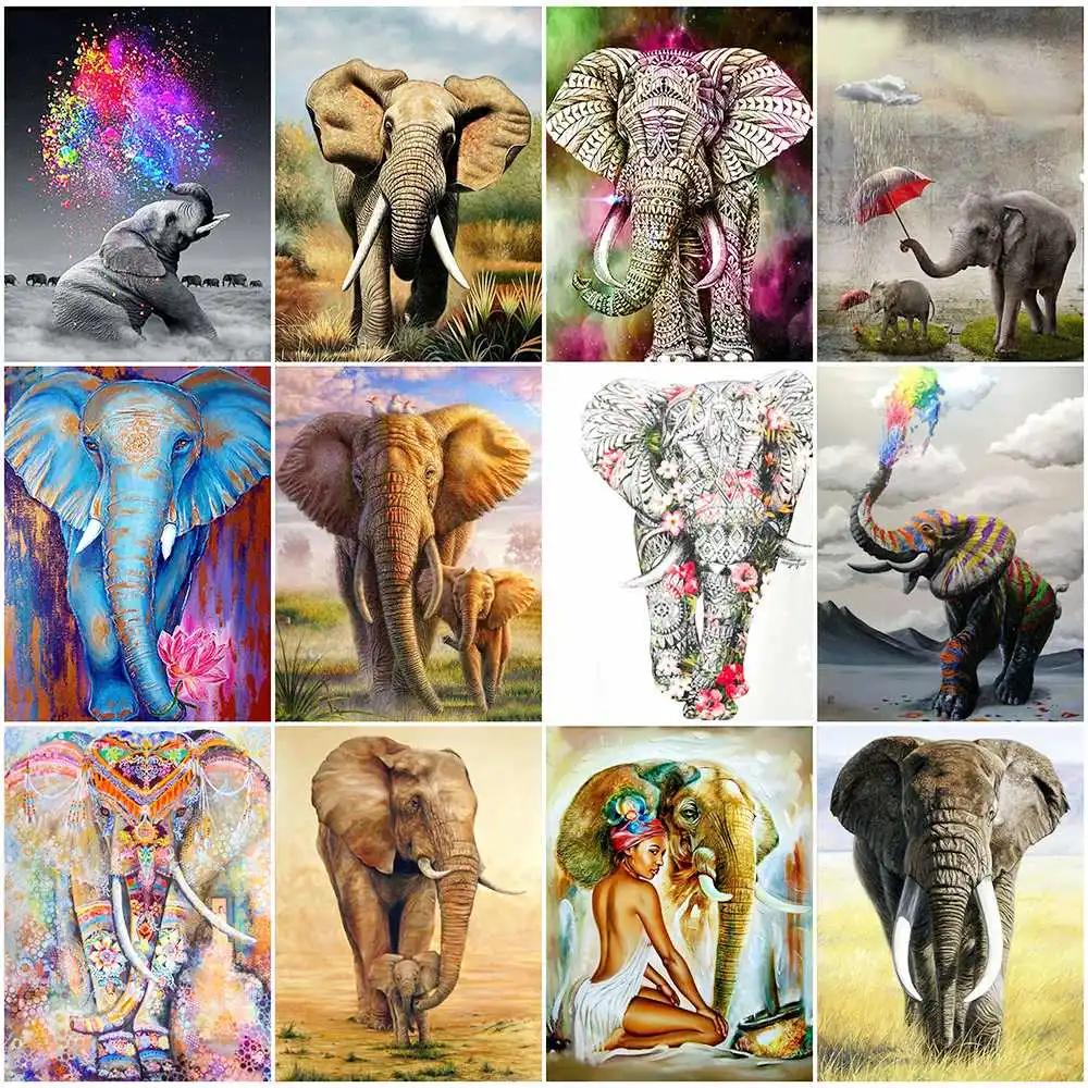 

5D DIY Full Square/round Animal Elephant Diamond Painting Diamond Mosaic Painting Embroidery Cross Stitch Kits Home Decoration