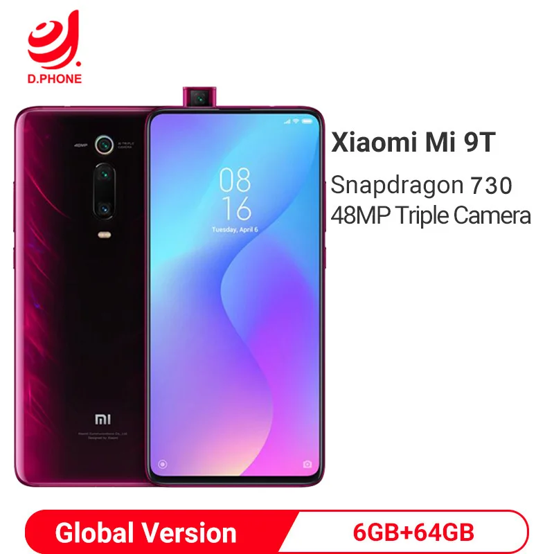 Глобальная версия Xiaomi Mi 9T 6 ГБ 64 Гб Snapdragon 730 48MP Камера 4000 мАч в Экран распознавания NFC Смартфон