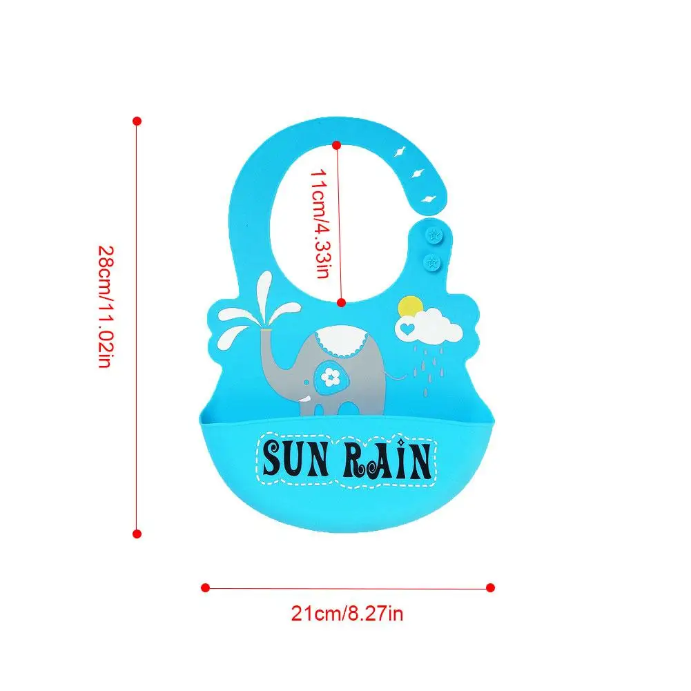

Baby Silicone Anti-debris Baby Bib Rice Bowl Three-dimensional Rice Receiving Pocket Adjustable Neckline Button Design