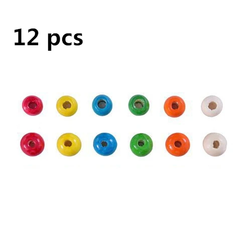 Colorful 12pcs Натуральные зубцы из древесины бусины деревянное кольцо Stic Dreamcatcherk Дети Diy Деревянный аксессуар для изготовления ювелирных изделий макраме аксессуары - Цвет: Colorful 12pcs