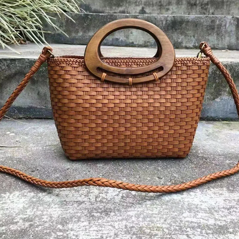 

Real cowhide hand-woven Women Genuine Leather Bag Luxury Designer bags 2021 women's brand Handbag women's leather Women's bag
