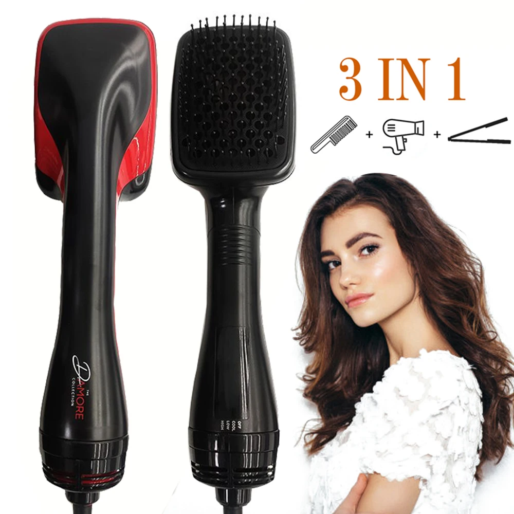 

Hair Dryer Brush 3 In 1 Hair Straightener Volumizer Hot Comb Hair Dryer Brush Curling Iron Blower Dryer Brushes Hairstyling Tool