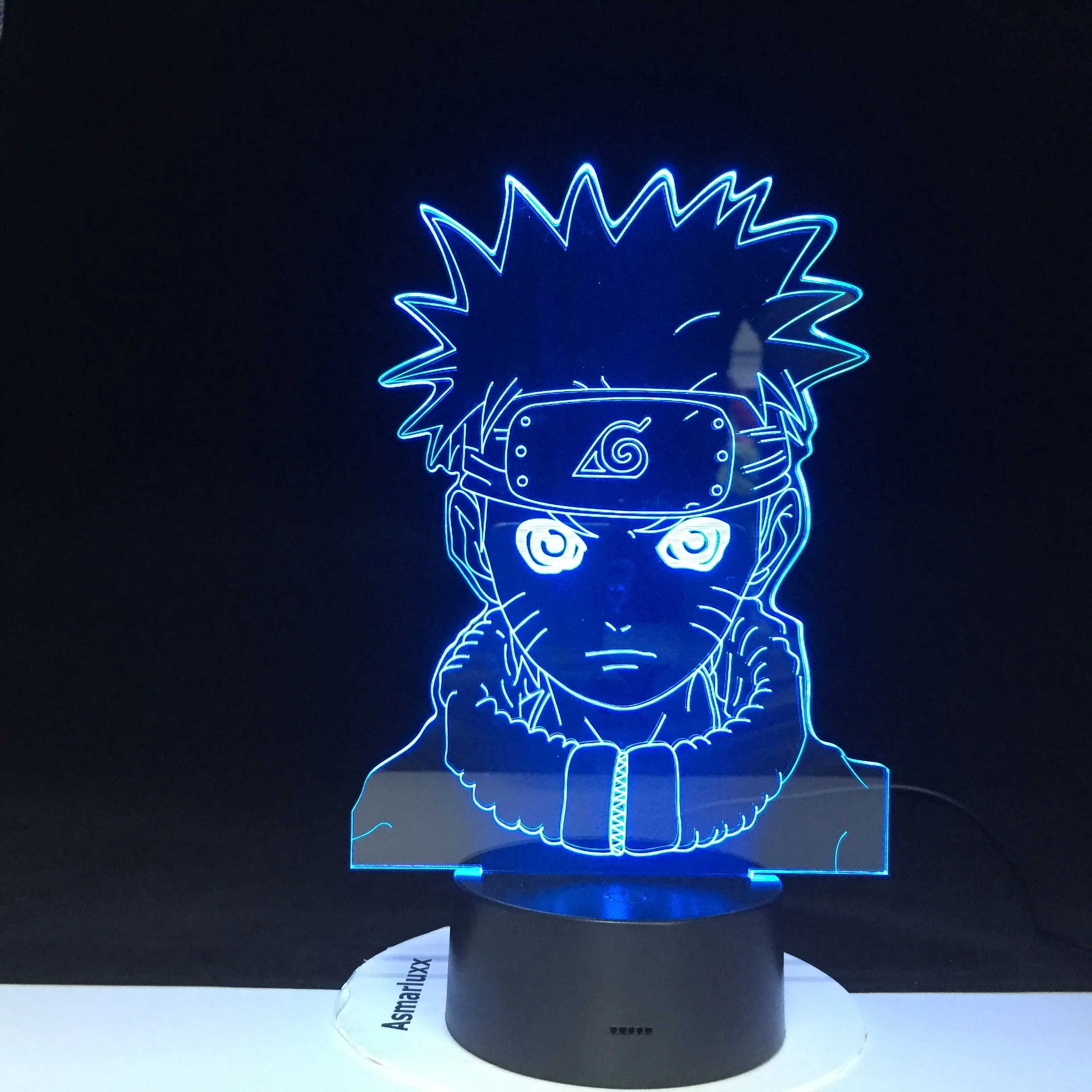 Uzumaki Наруто 3D светодиодный светильник меняющий цвета для детской спальни Ночной