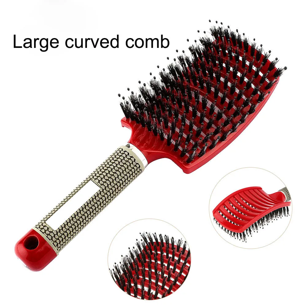 

Massage Comb Hair Scalp Hairbrush Bristle Nylon Women Wet Dry Curly Detangle Hair Brush Salon Hairdressing Styling Tool Dropship