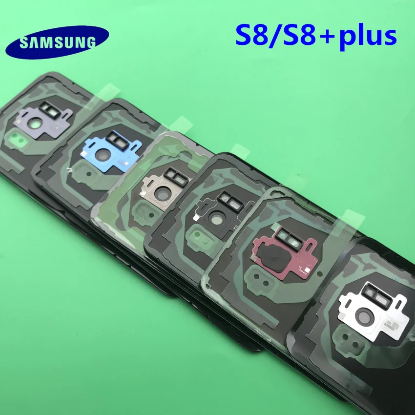 Задняя крышка батареи чехол samsung Galaxy S8 G950 G950F S8+ plus G955 G955F задняя дверь корпус стеклянная панель Запасная часть