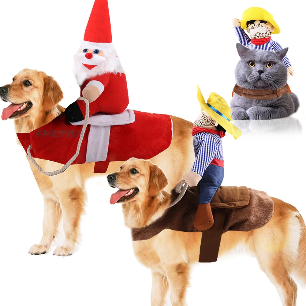 

Big Dog Clothes Cat Pet Xmas Supplies Riding Clothes Mutable Halloween Santa Claus Clothes Funny Small Medium Large