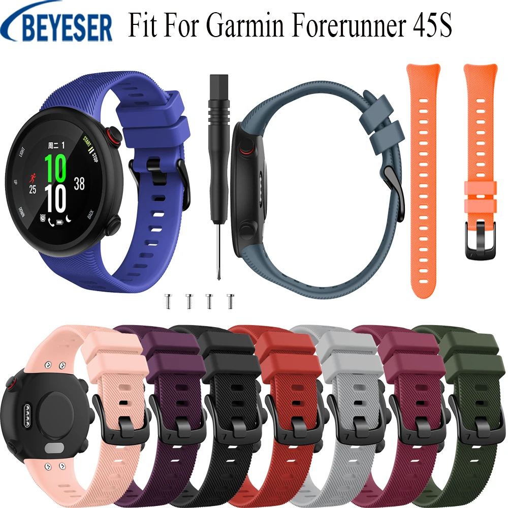 

18mm Many colors Wristband Band Strap for Garmin Forerunner 45S Silicone Replacement Smart watch Fashion watch strap accessories