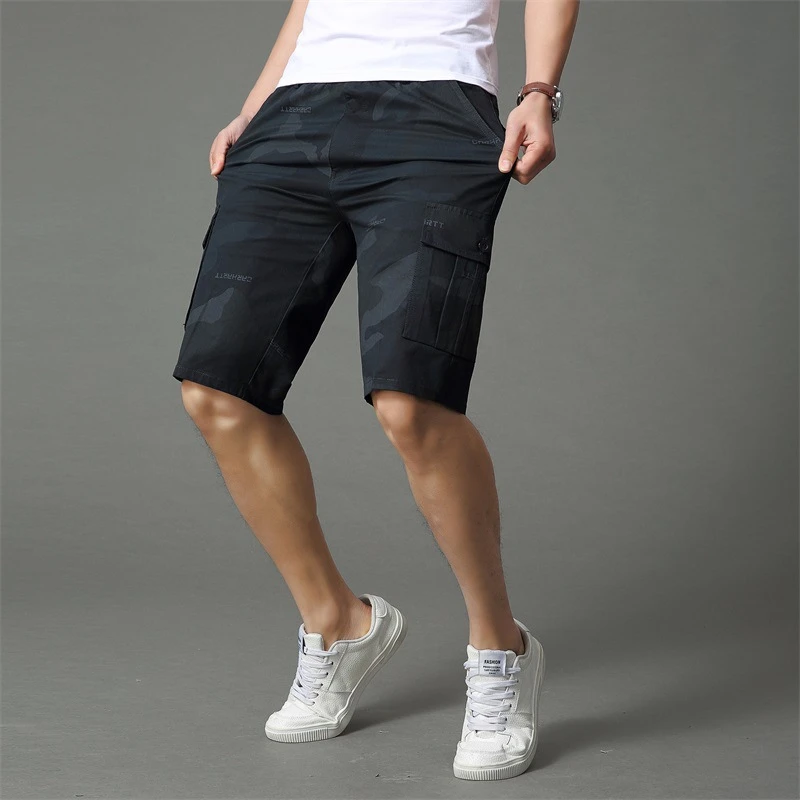 Шорты-карго мужские модные летние хлопковые камуфляжные короткие брюки