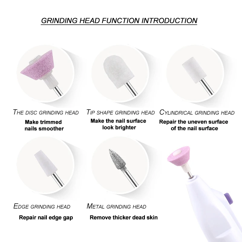 5в1 дрель для ногтей портативная электрическая машинка маникюра аксессуар