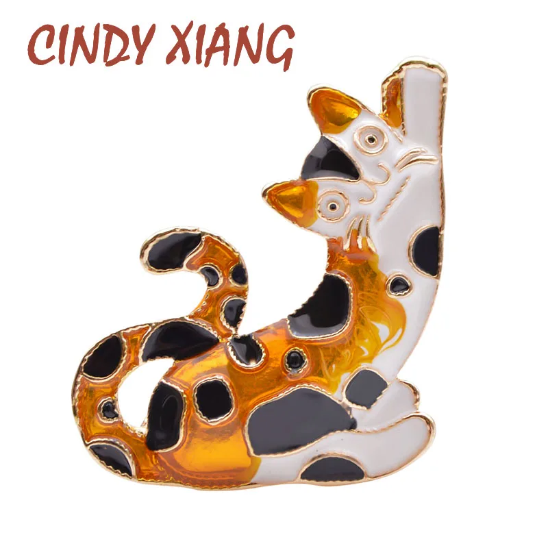 Брошь кошка CINDY XIANG брошь Кошечка с эмалью 2 цвета|Броши| |