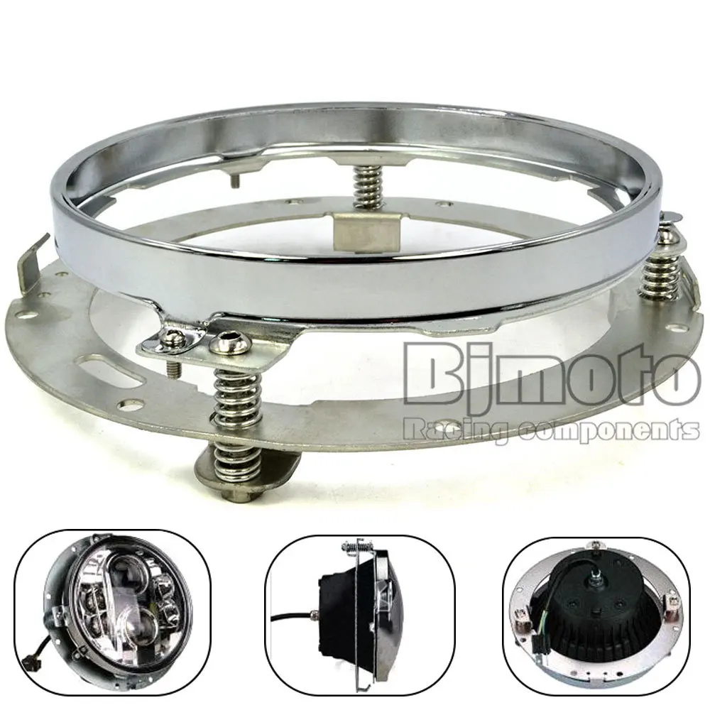 

7" Steel Headlight Mounting Ring Round Bracket Adapter For Harley-Davidson FLD 12-13 Touring Models 94-13 Softail Models 91-13
