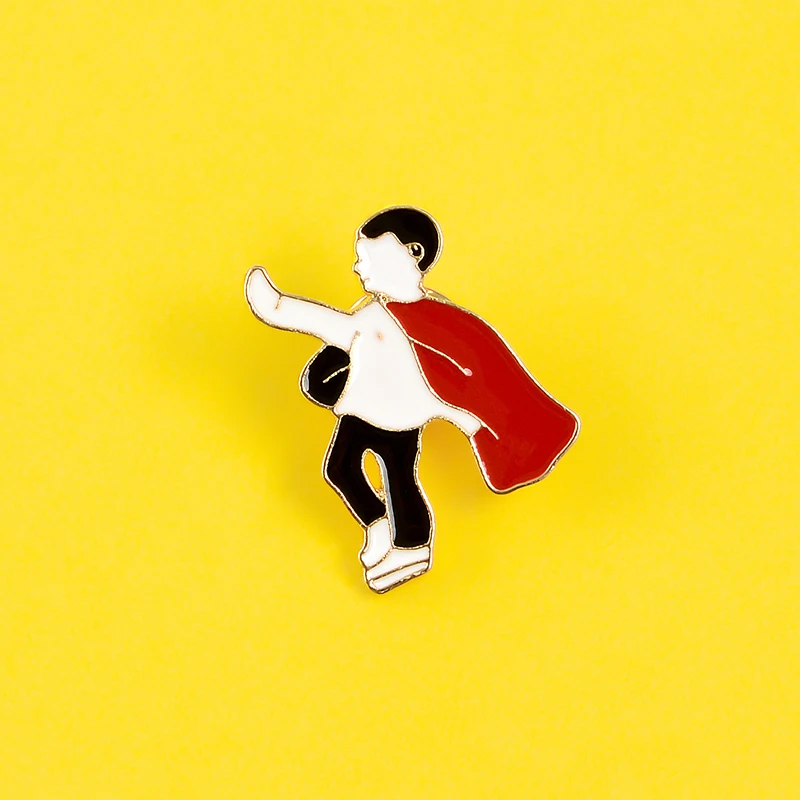 Красный плащ супер герой Эмаль Булавка Классические фильмы-Комиксы броши значки