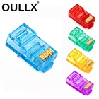 OULLX 6U RJ45 Ethernet позолоченный Cat5e Джек UTP модуль штекер сетевой разъем RJ-45 хрустальные головки Cat5 многоцветный кабель