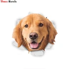 Три Ratels FTC-1064 3D Happy шикарный золотистый ретривер Стикеры для автомобиля ноутбука Чемодан дверь холодильника Декор Автомобильная переводная наклейка