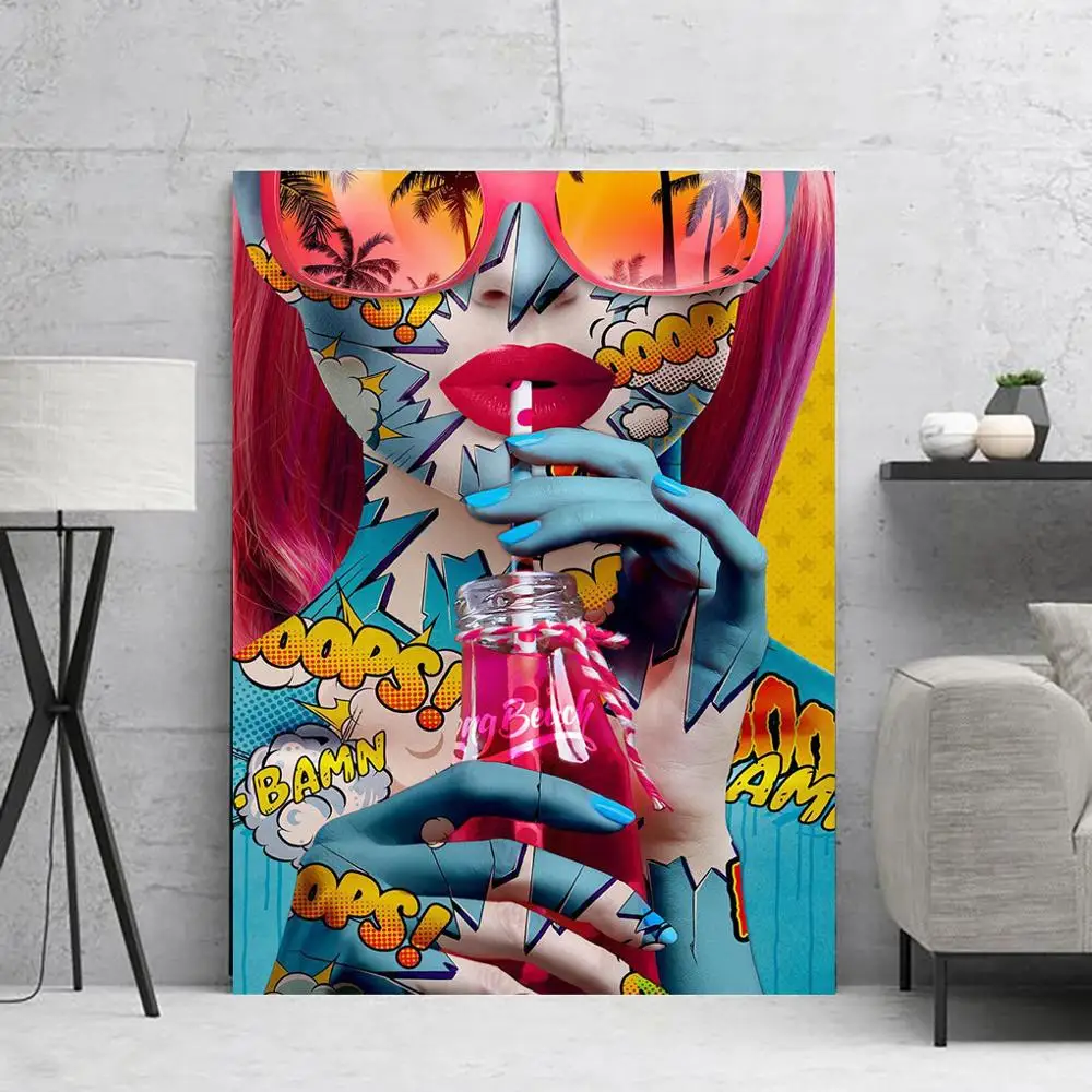 Новинка лидер продаж Картина на холсте нарисованная женщина скандинавский