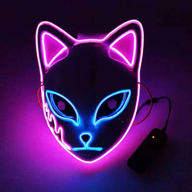 

Glowing Mask Cold Light Fox Mask Anime Cos Props