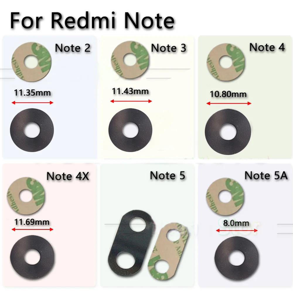 Стеклянный объектив для камеры Xiaomi Redmi Note 6 Pro 2 шт. стеклянный задней с клеем