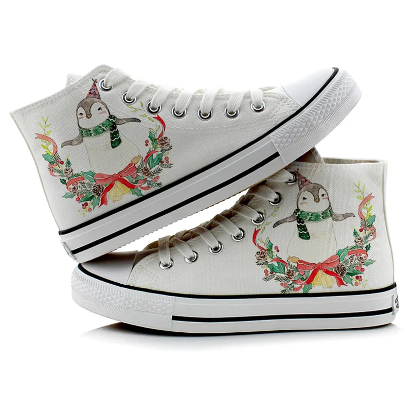 

High-Q Unisex Anime Cosplay Spheniscidae shoes Casual Canvas shoes Cartoon Spheniscidae Student Lolita duck shoes plimsolls