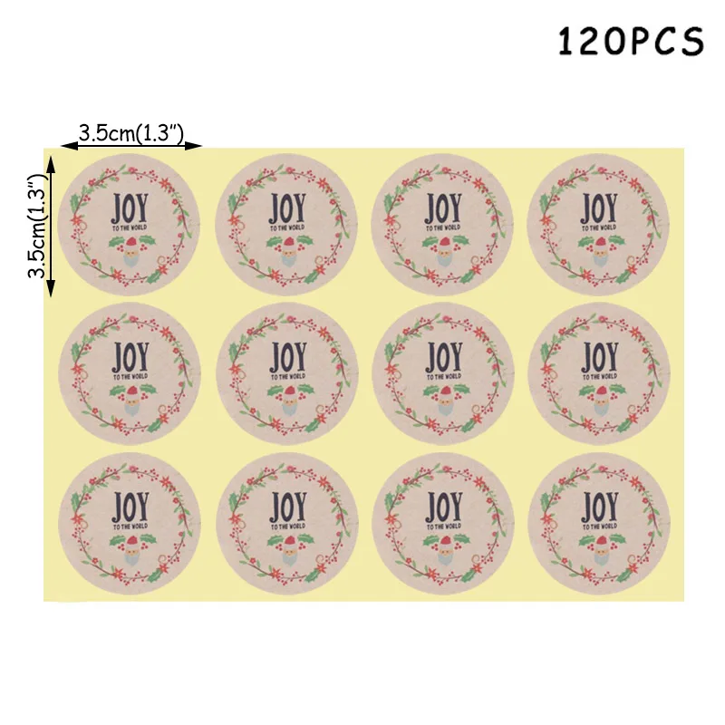 120pcs Sticker Рождественский Адвент-календарь 1-24 цифры наклейка s Рождественская бумажная наклейка-календарь Navidad Kerst украшение для дома натальные поставки - Цвет: 120pcs Sticker