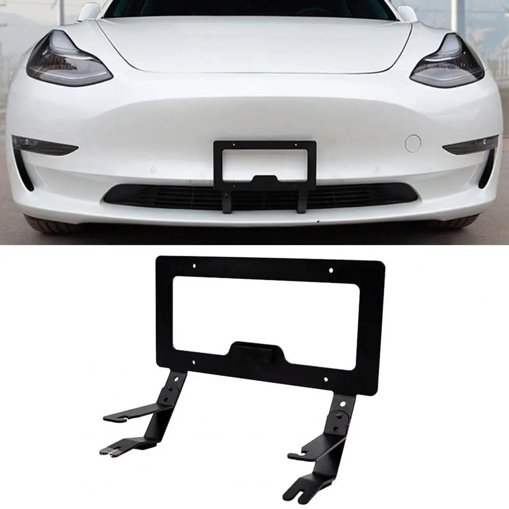 

License Plate Rack Non-destructive Waterproof Aluminum Alloy Wear-resistant Car Tag Holder for Tesla 3