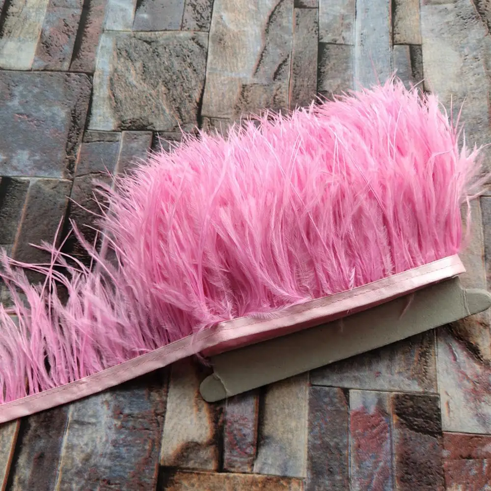 Оптовая продажа яркая лента из страусиных перьев диаметром 5/10 метров 8-10 см/3-4