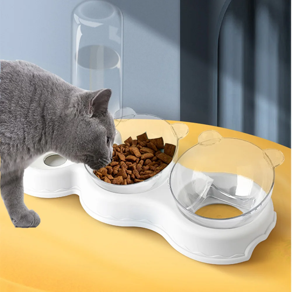 

Автоматическая кормушка для домашних животных, дозатор воды, двойная миска, бутылка из нержавеющей стали, для кошек и собак
