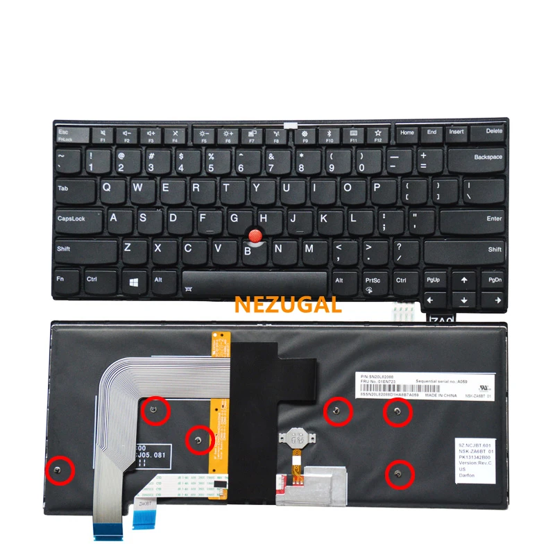 

Клавиатура для ноутбука Lenovo Thinkpad 13 T460s T470s S2 с английской подсветкой