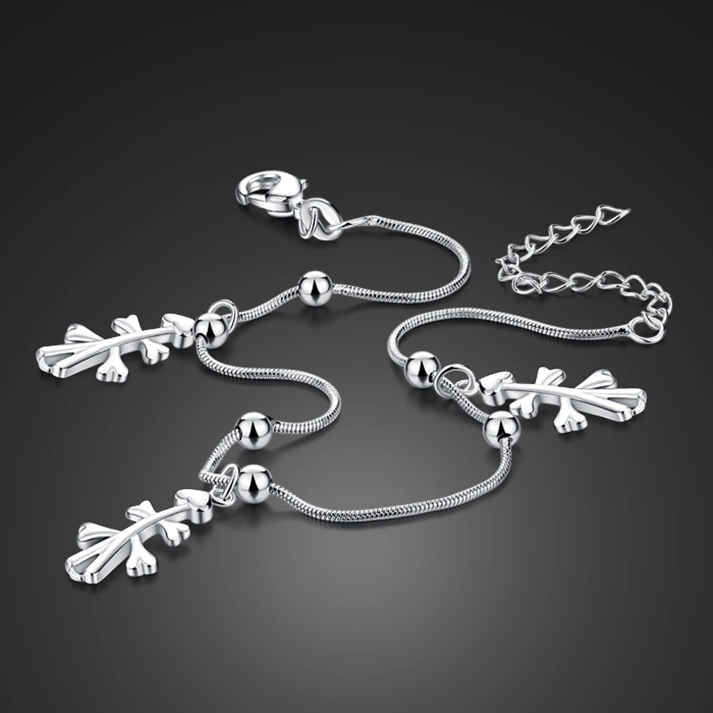 Милые пугающие браслеты с подвеской на щиколотке 100% Стерлинговое Серебро 925