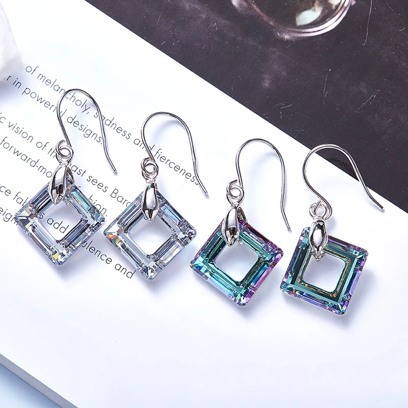 Warme Farben, женские серьги с кристаллами Swarovski, S925, серебряные серьги-капли с кристаллами, европейские ювелирные изделия, вечерние серьги