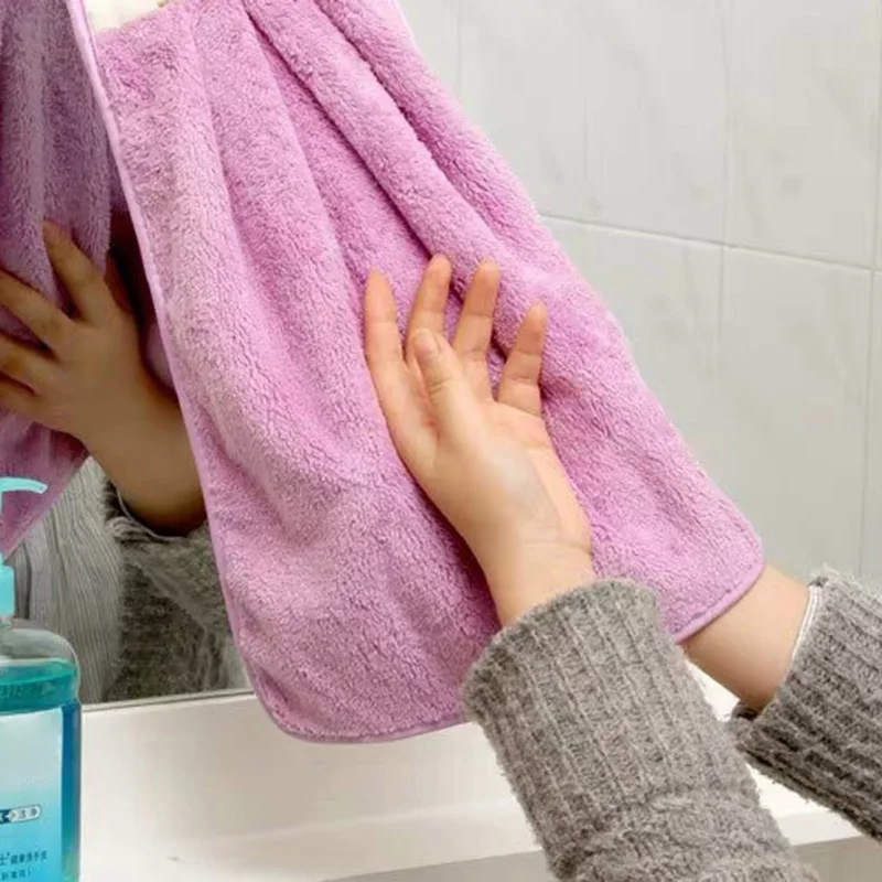 

5/10Pcs Microfiber Super Absorbent Kitchen Hand Towel RANDOM COLORS Hanging Towel Home FPing