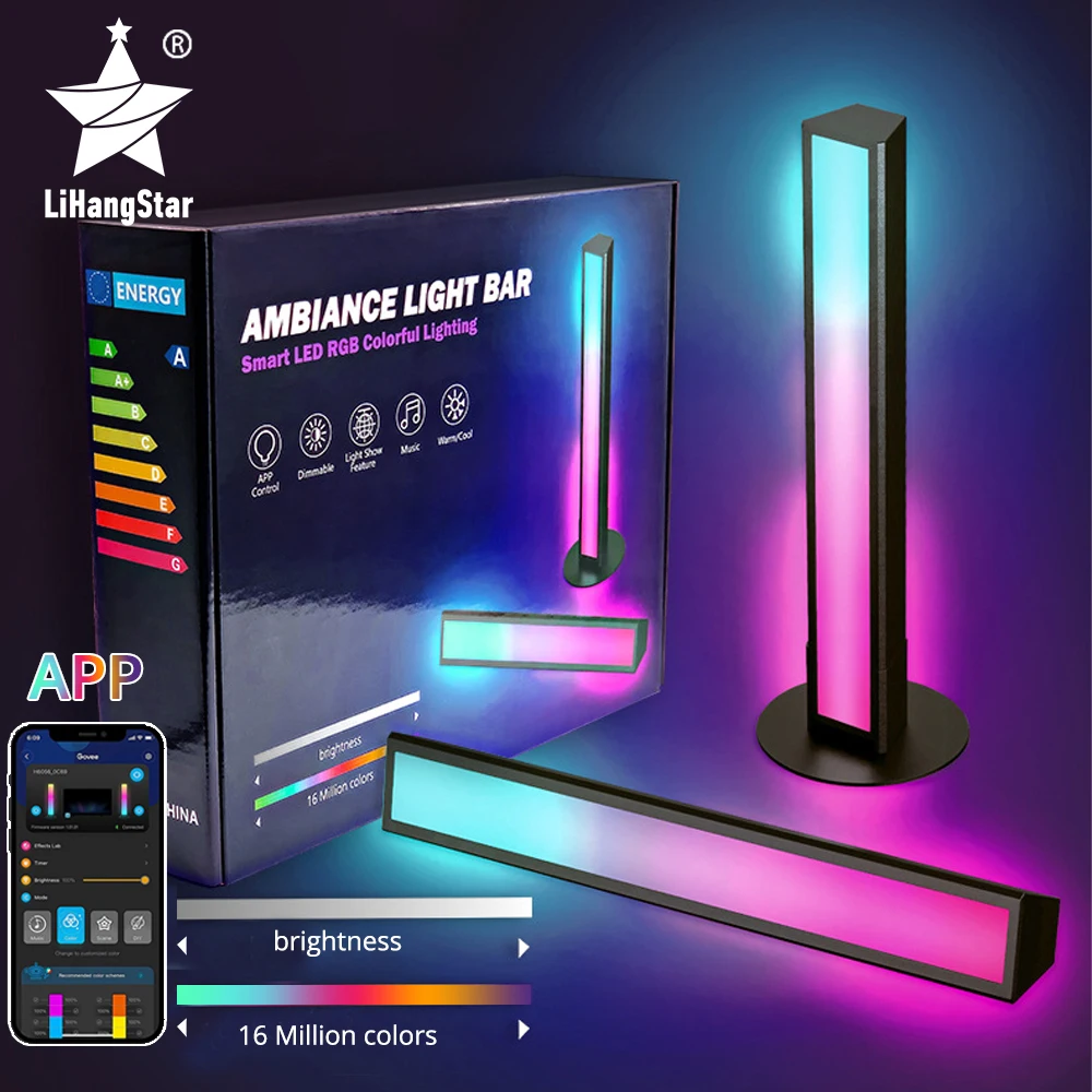 

Smart LED Light Bar RGBIC Scene Music Mode APP Control Night Light Game Room PC TV Living Room Live Broadcast Atmosphere Light