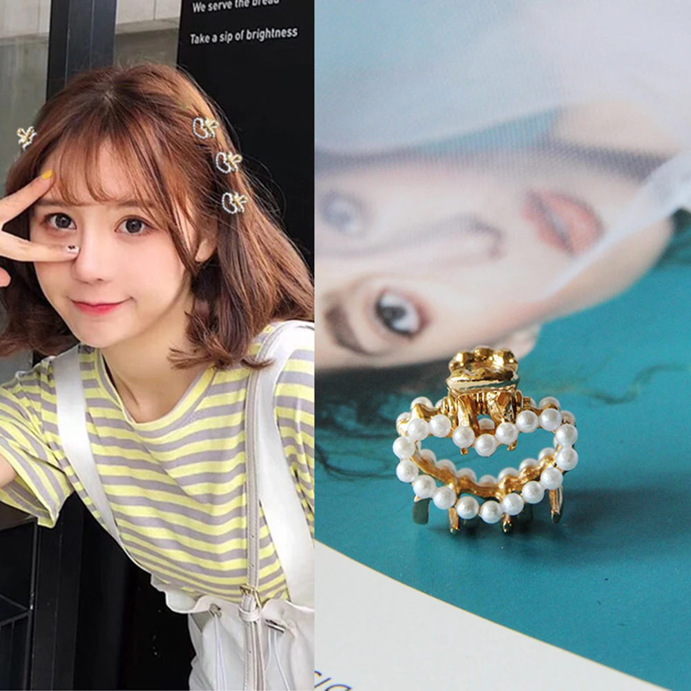 Заколка в форме сердца с искусственными жемчужинами и кристаллами| |