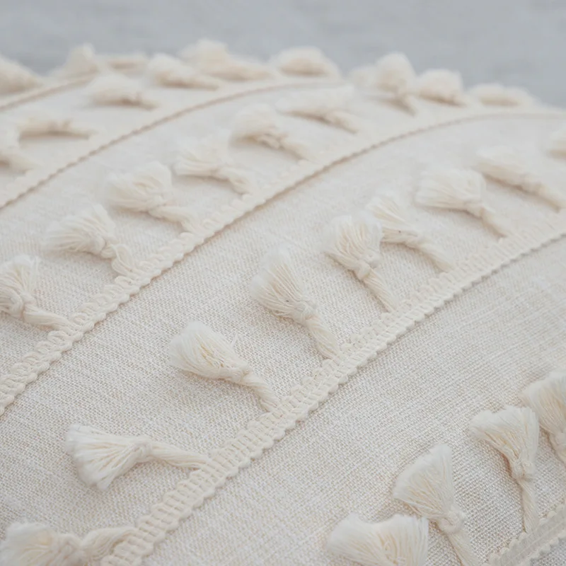 

Patchwork Sofa Cushion Cover Decorative Xinjiang Cotton with Tassel Eco-friendly Fabric for Pillow Case Sofa Cushion Bed Cushion