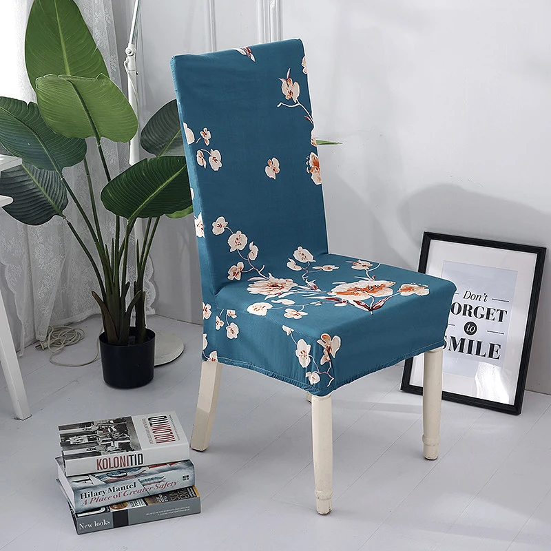 Эластичный Чехол для стула удаляемый моющийся спандекс стрейч цветок печать