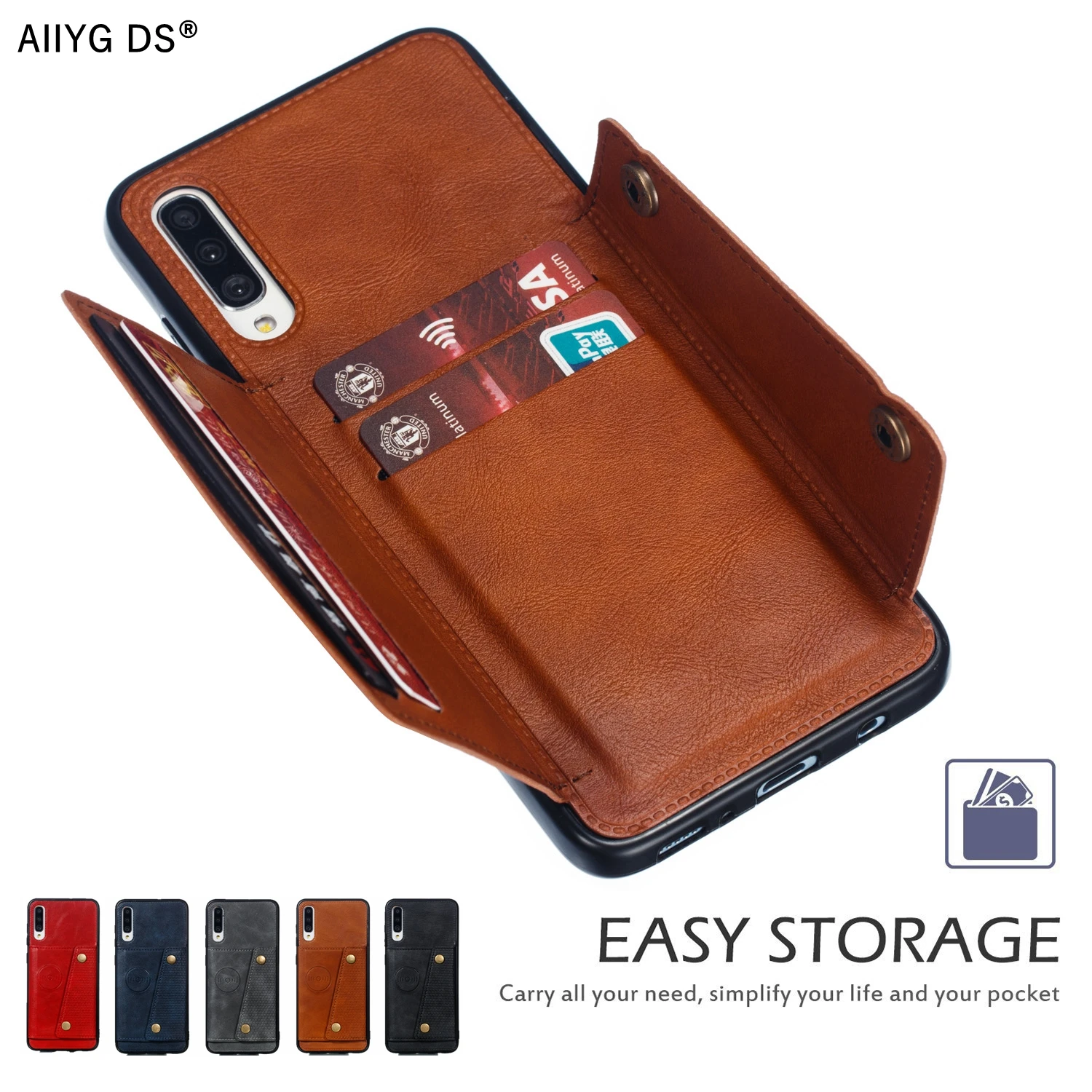 Кожаный противоударный чехол кошелек с отделениями для карт Galaxy A71 A51 S20 Ultra A70 A10 A20