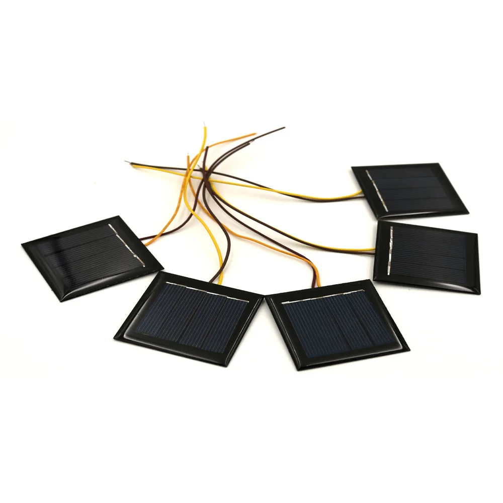 

5pcs/lot 2V 100mA with 15cm extend wire Solar panel Solar cells Epoxy Polycrystalline Silicon DIY Battery Power Charger Module