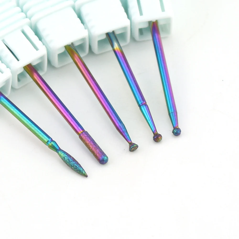 1 шт. радужные алмазные фрезы для ногтей euika сверла очистки электрического