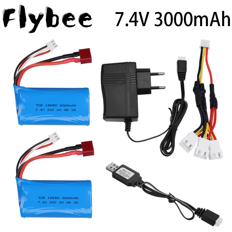 18650 7 4 V 3000MAH литий полимерный аккумулятор 2s для Wltoys 12423/10428 /12429/12401/12402/12402A RC