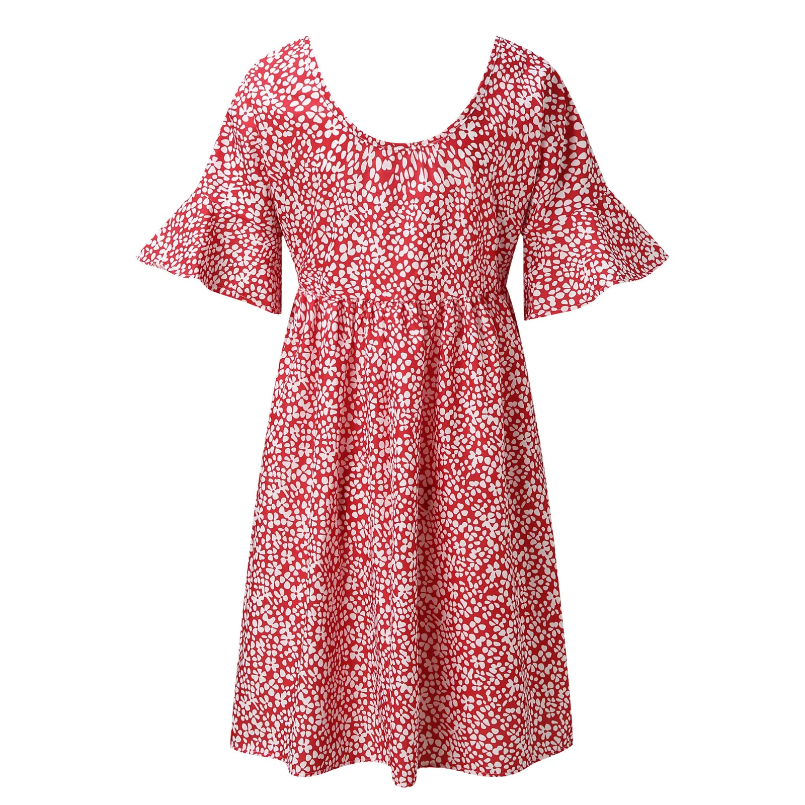 

Fashion Beach Style Dresses Women Casual Loose Floral Print Rhombic Dress Temperamental Plus Size Holiday Sundress