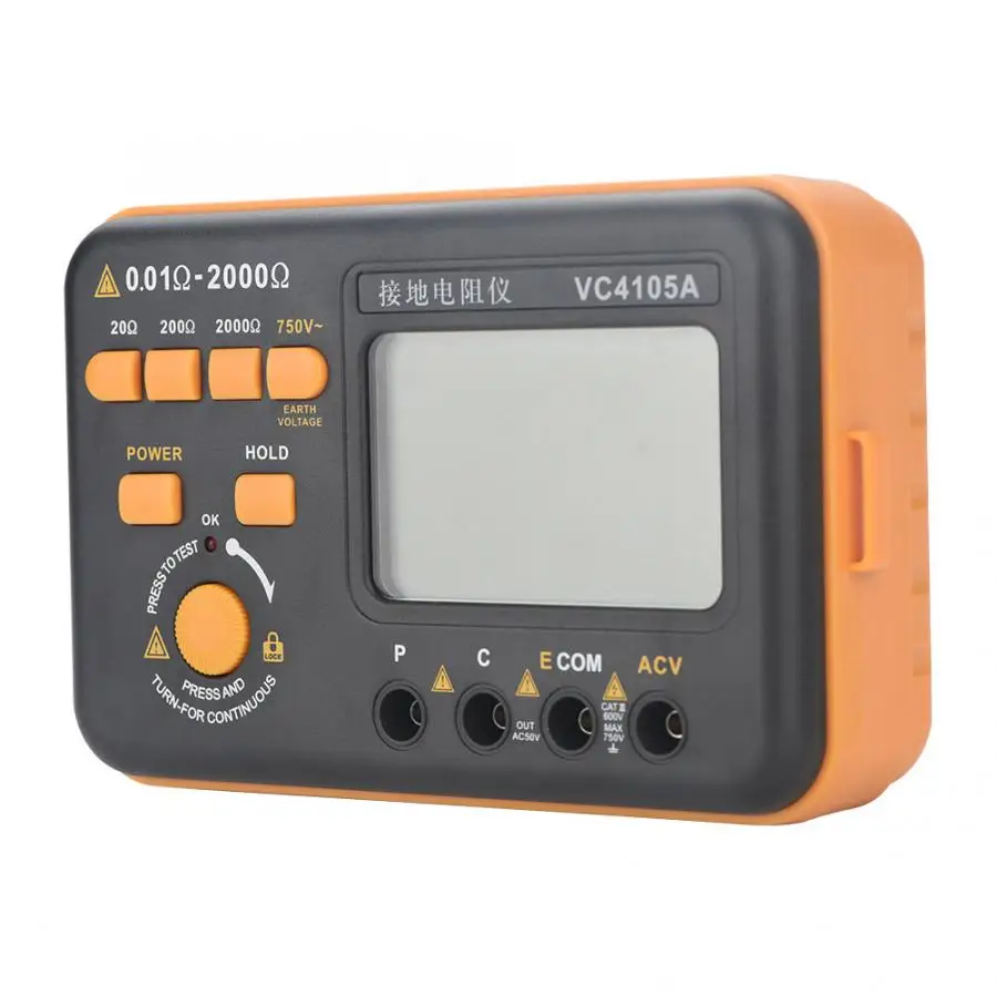 Ground Resistance Meter Digital Earth Tester Multimeter LCD Display Ohm | Инструменты