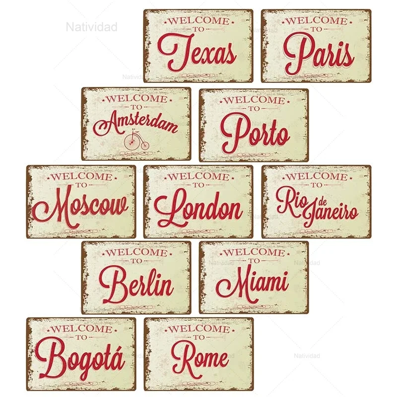 Ретро жестяной знак Добро пожаловать в нашу страну металлические таблички с